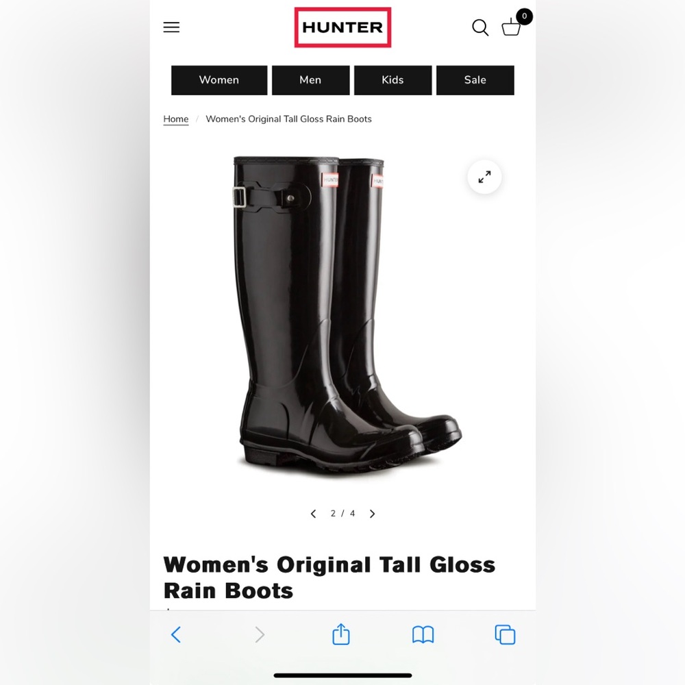 Hunter! BLK Glossy women’s Welly Boots Size 10
